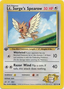 Lt. Surge's Spearow - 83/132 - Common 1st Edition