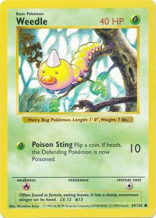 Weedle - 69/102 - Common (Shadowless)