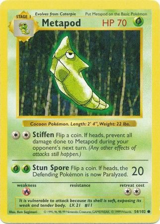 Metapod - 54/102 - Common (Shadowless)