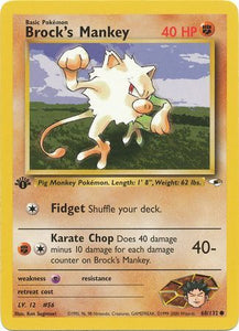 Brock's Mankey - 68/132 - Common 1st Edition