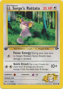 Lt. Surge's Rattata - 85/132 - Common 1st Edition