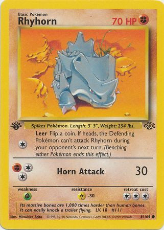 Rhyhorn - 61/64 - Common 1st Edition