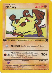 Mankey - 61/82 - Common 1st Edition