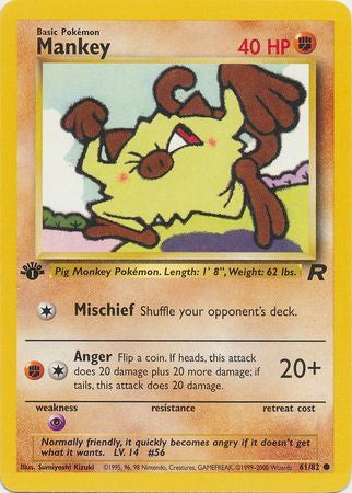 Mankey - 61/82 - Common 1st Edition
