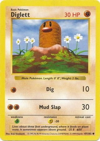 Diglett - 47/102 - Common (Shadowless)