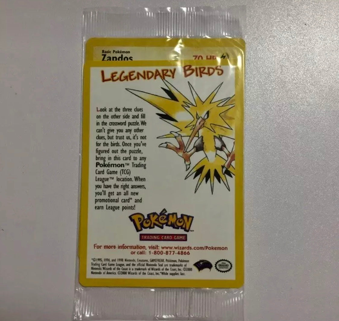 sleeve card crossword Legendary Bird Zapdos Sealed BLACK STAR PROMO – Pokelectors