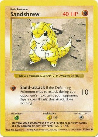 Sandshrew - 62/102 - Common (Shadowless)