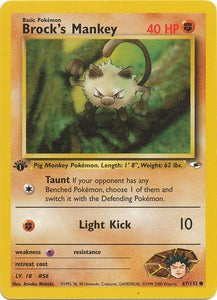 Brock's Mankey - 67/132 - Common 1st Edition