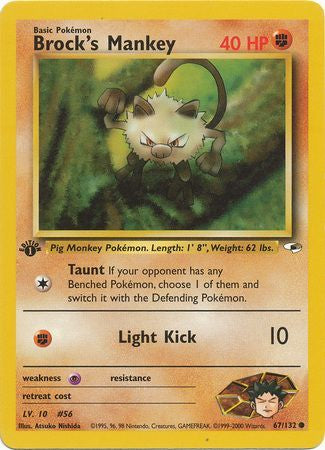 Brock's Mankey - 67/132 - Common 1st Edition